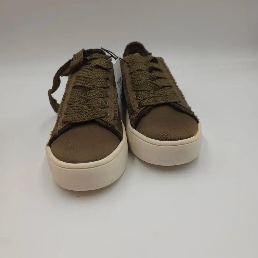 Mossimo Olive Green Frayed Canvas Platform Sneakers Size 5.5